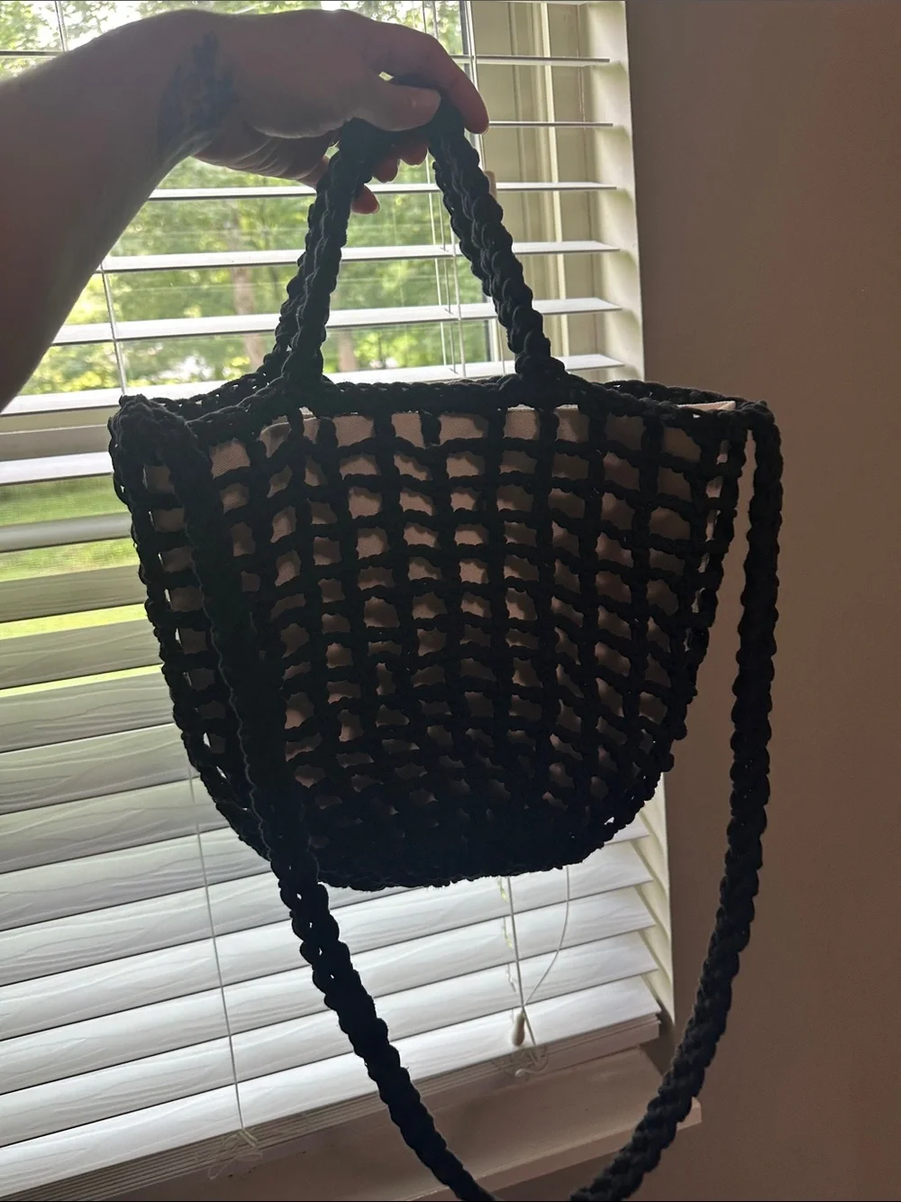 Madewell - Black Crochet Net Crossbody Bag